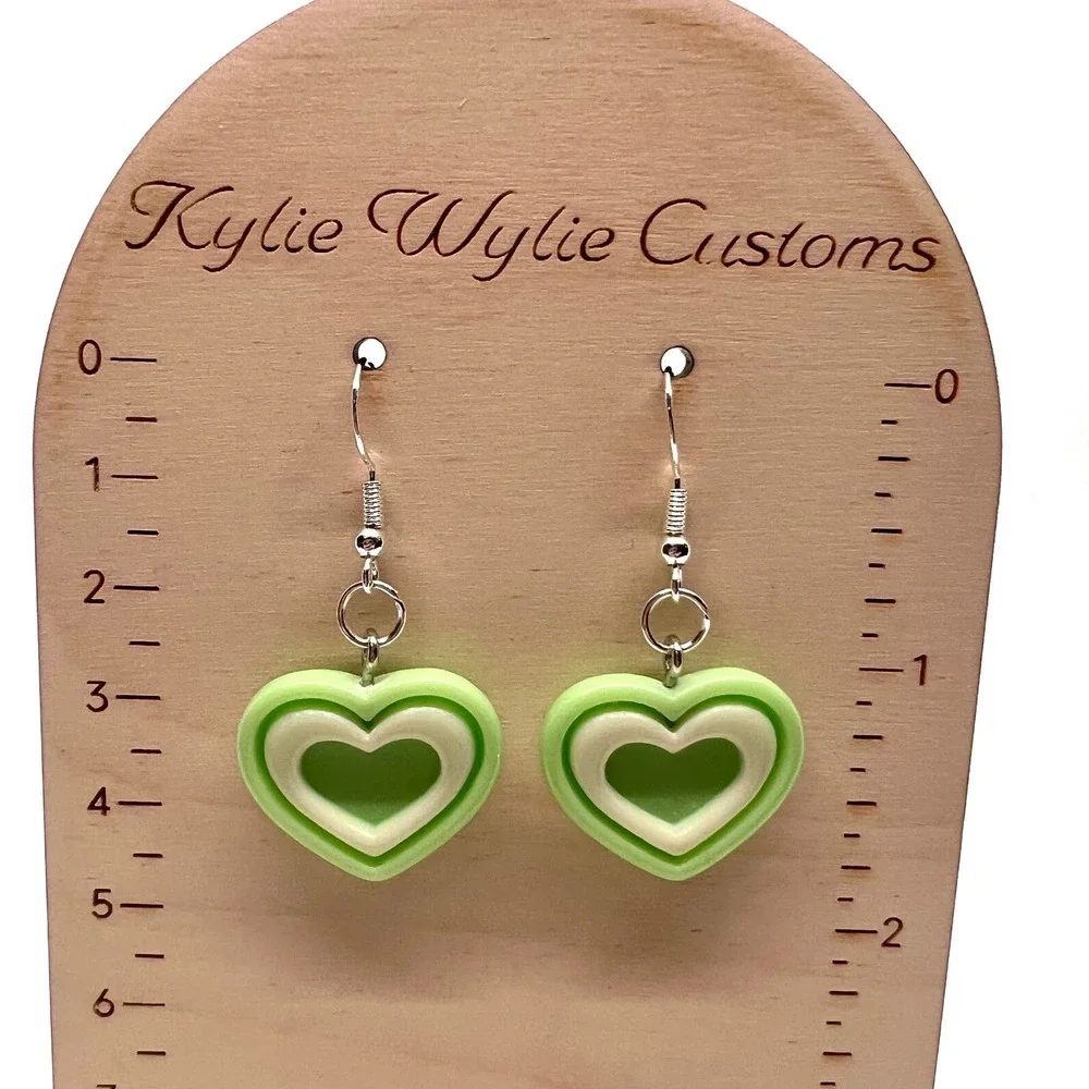 Heart Earrings - Pastel Earrings - Kawaii Earrings - Barbie Earrings - Little DD